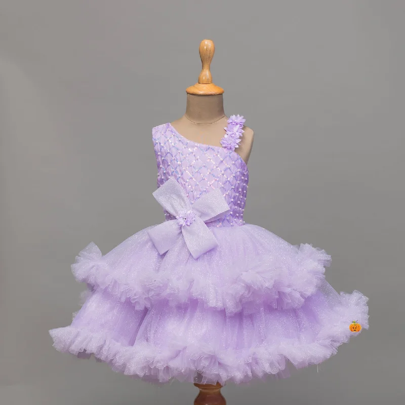 Purple Layered Girls Frock Festival unclassified dresses