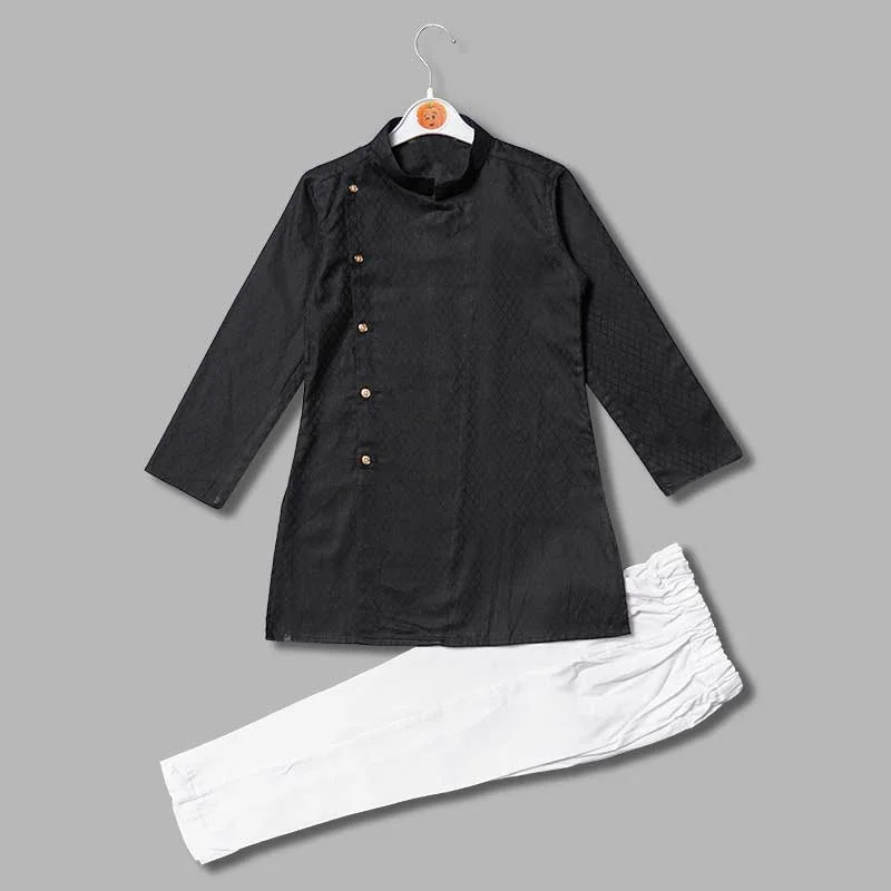 Black & White Boys Kurta Pajama Summer unclassified dresses