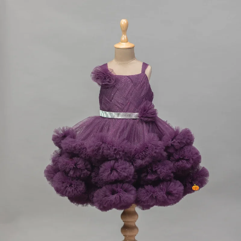 Wine & Sky Blue Frill Frock for Girls Trendy new unclassified dresses