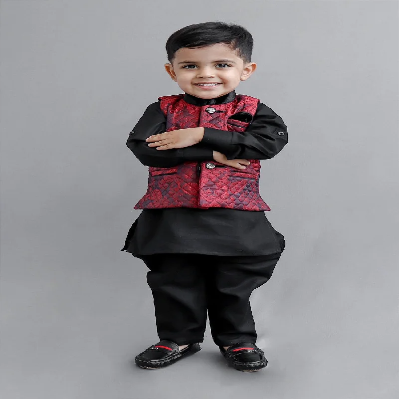 Ethnic Boys Kurta Pajama with Nehru Jacket Pastel unclassified dresses