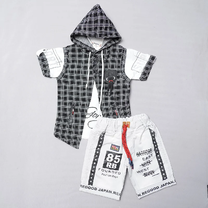 Black Hoodie Baba Set for Boys Club unclassified dresses