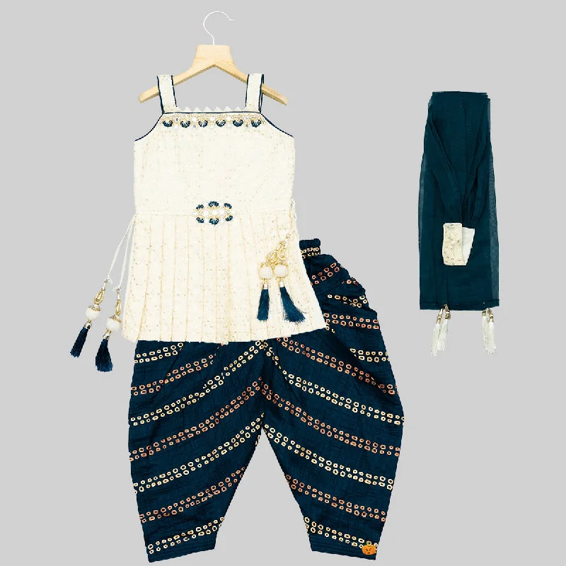 Cream & Rama Salwar Suit for Girls Knitted unclassified dresses