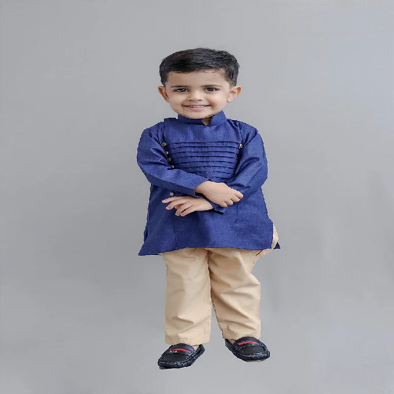 Blue & Red Boys Kurta Pajama Metallic unclassified dresses