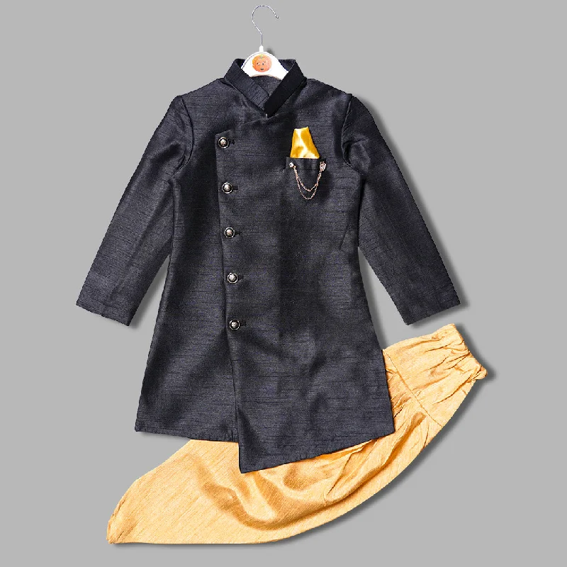 Black & Blue Boys Kurta Pajama Soft fabric unclassified dresses
