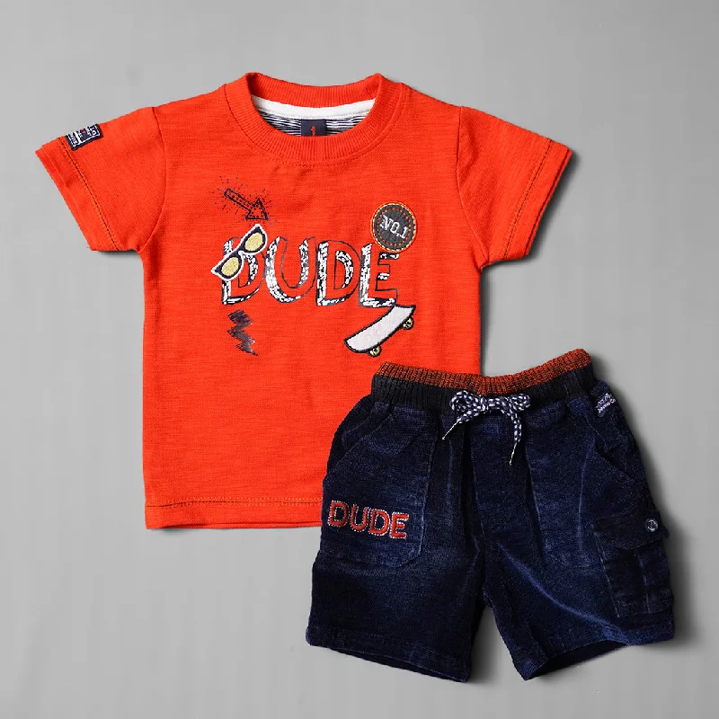 Orange & Yellow Baba Set for Boys Engagement unclassified dresses