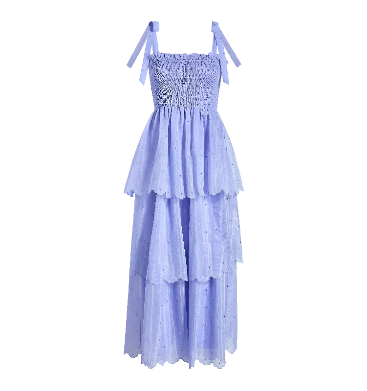The Elise Nap Dress in Hyacinth Organza Dot Anniversary unclassified dresses