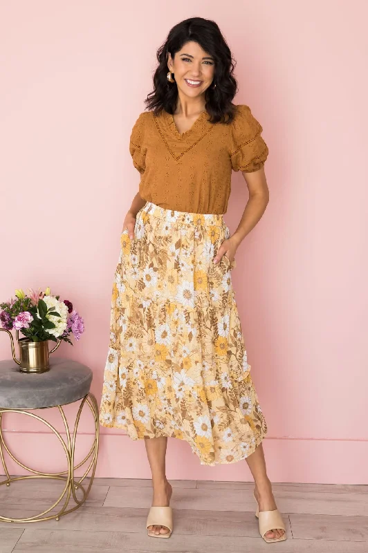 Flowers & Joy Tiered Ruffle Skirt