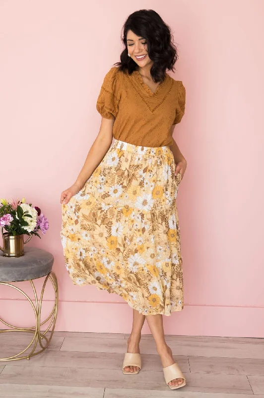 Flowers & Joy Tiered Ruffle Skirt