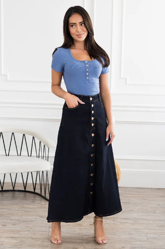 The Cantina Denim Button Skirt