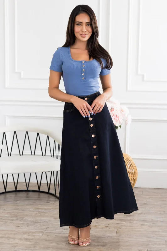 The Cantina Denim Button Skirt