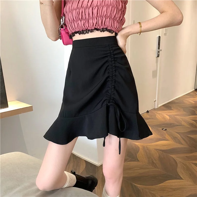 Women's Korean Fashion Ruffled Fishtail Skirt