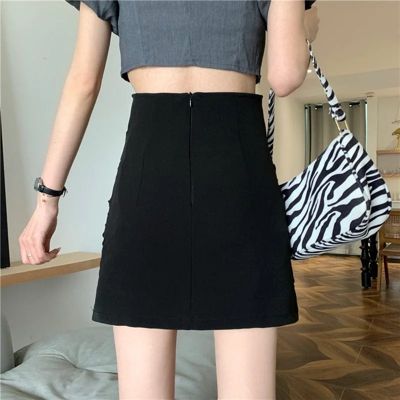 Women's Korean High-waisted A-line Skirt