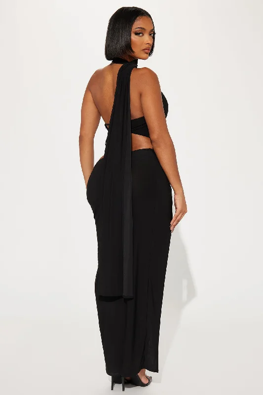 Bali Nights Cut Out Maxi Dress - Black