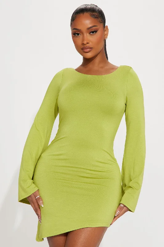 Candice Mini Dress - Chartreuse