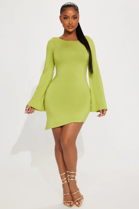 Candice Mini Dress - Chartreuse