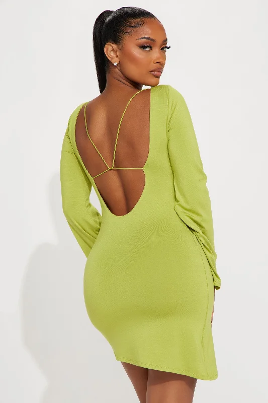 Candice Mini Dress - Chartreuse