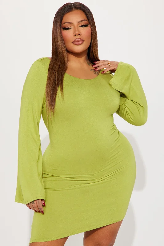 Candice Mini Dress - Chartreuse