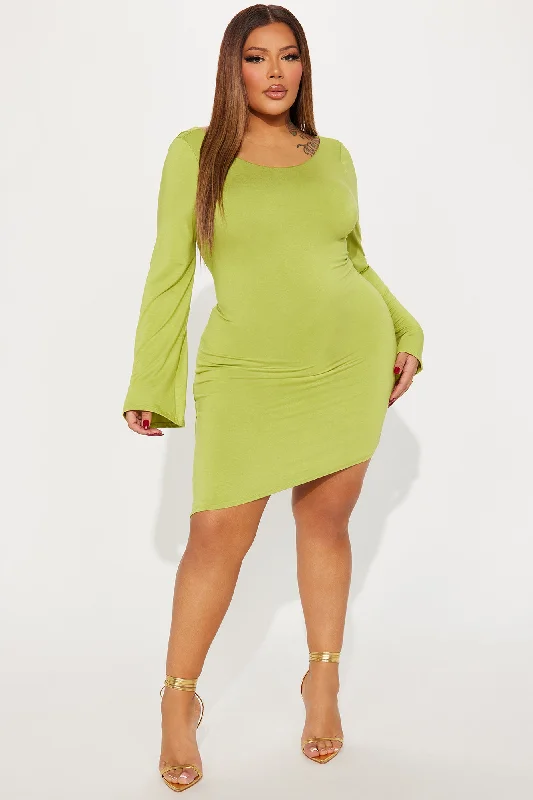 Candice Mini Dress - Chartreuse