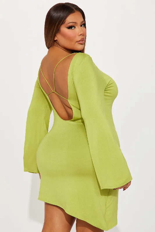 Candice Mini Dress - Chartreuse