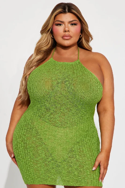 Chelsea Crochet Mini Dress - Green