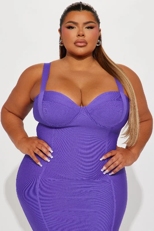 Honey Bandage Midi Dress - Purple