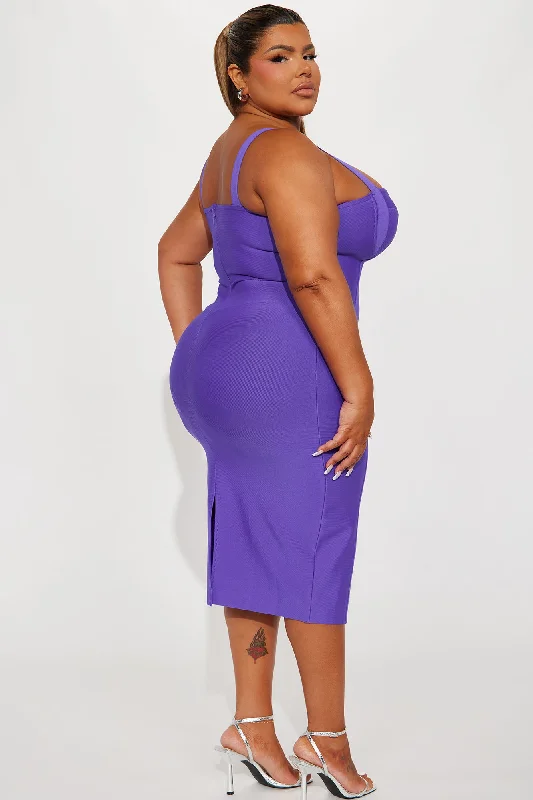 Honey Bandage Midi Dress - Purple