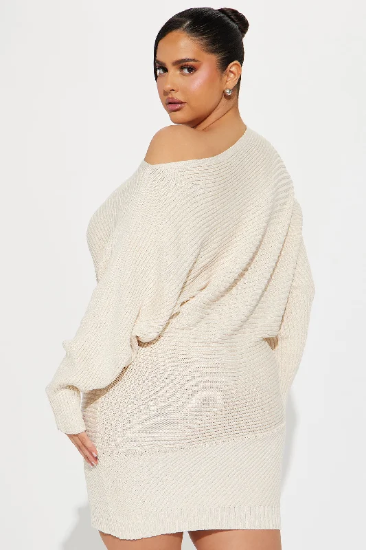 Jasmine Sweater Mini Dress - Cream