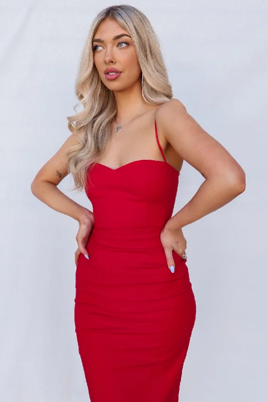 Jess Midi Dress - Red