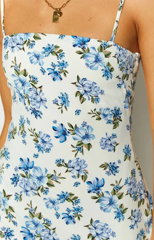 Lia Blue Floral Mini Dress