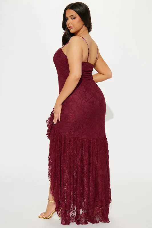 Liliana Lace Maxi Dress - Wine