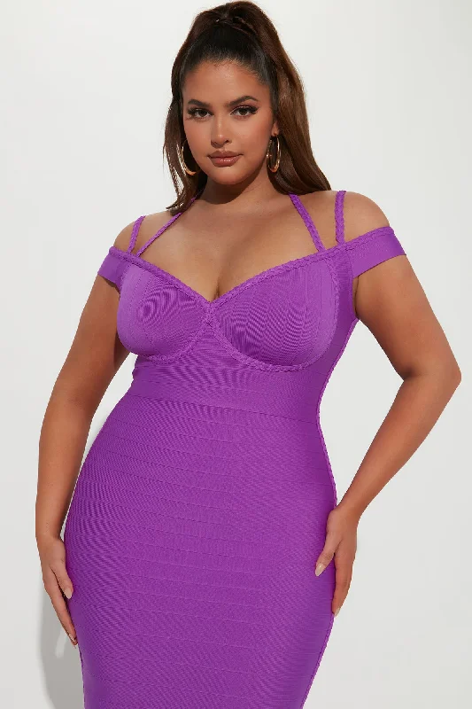 Sarah Bandage Midi Dress - Purple