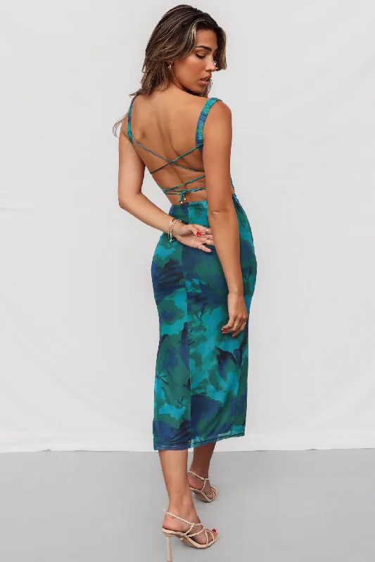 Shania Midi Dress - Green Multi