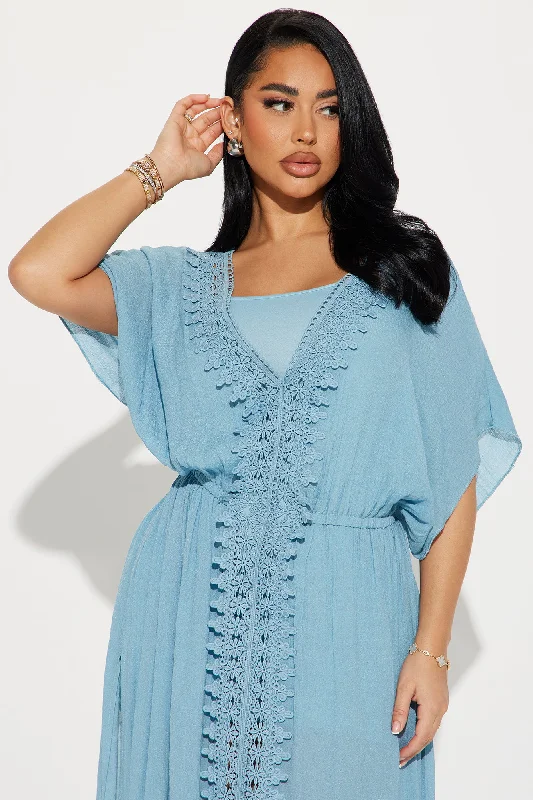 Skylar Kaftan Maxi Dress - Light Blue