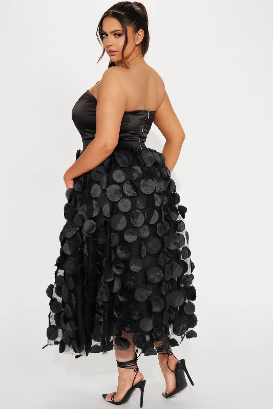 Tina Tulle Midi Dress - Black