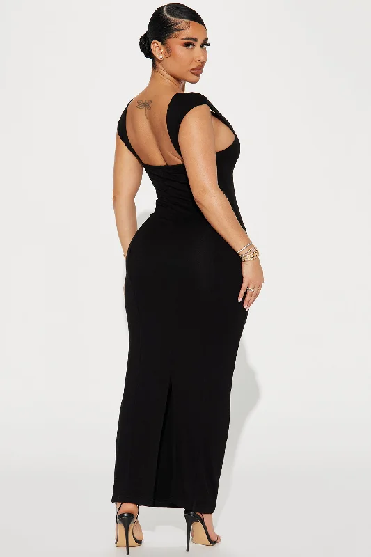 Trinity Double Lined Maxi Dress - Black