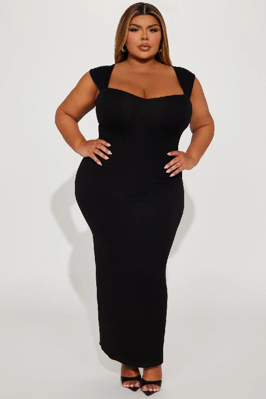 Trinity Double Lined Maxi Dress - Black