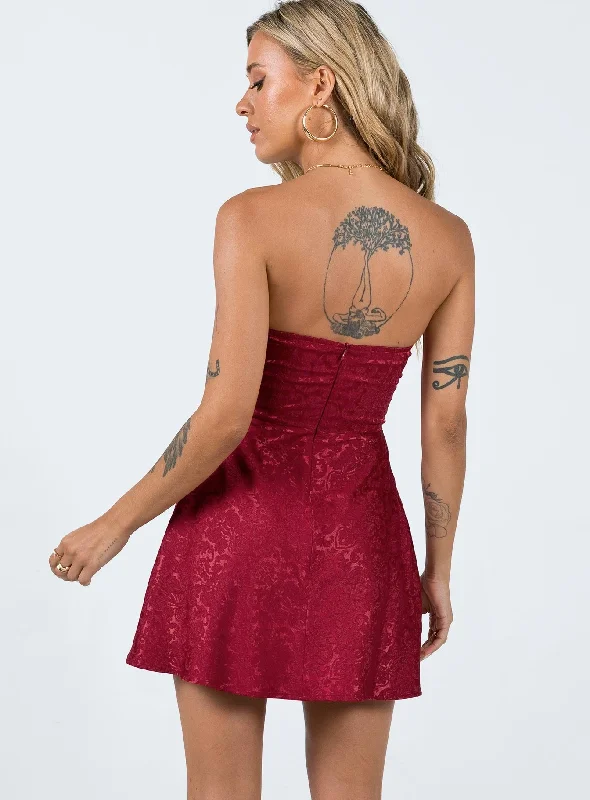 Lenette Mini Dress Burgundy