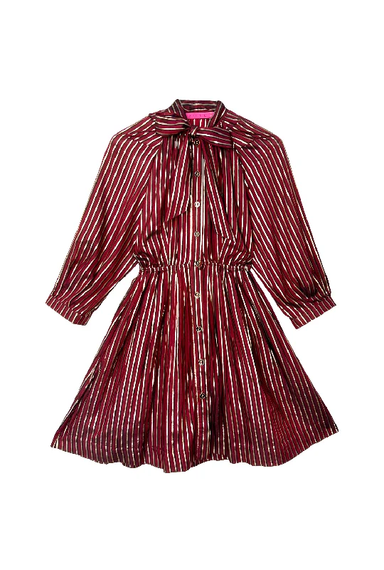 MINI 9 to 5 Shirtdress - Burgundy Stripe