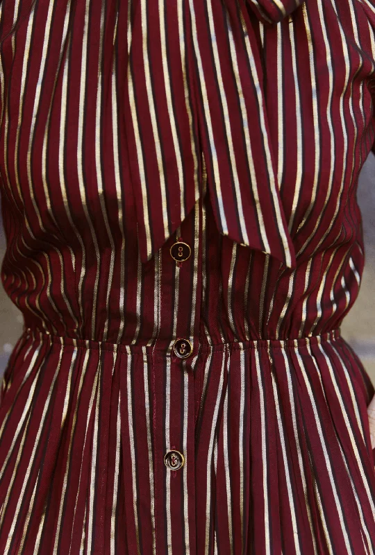 MINI 9 to 5 Shirtdress - Burgundy Stripe