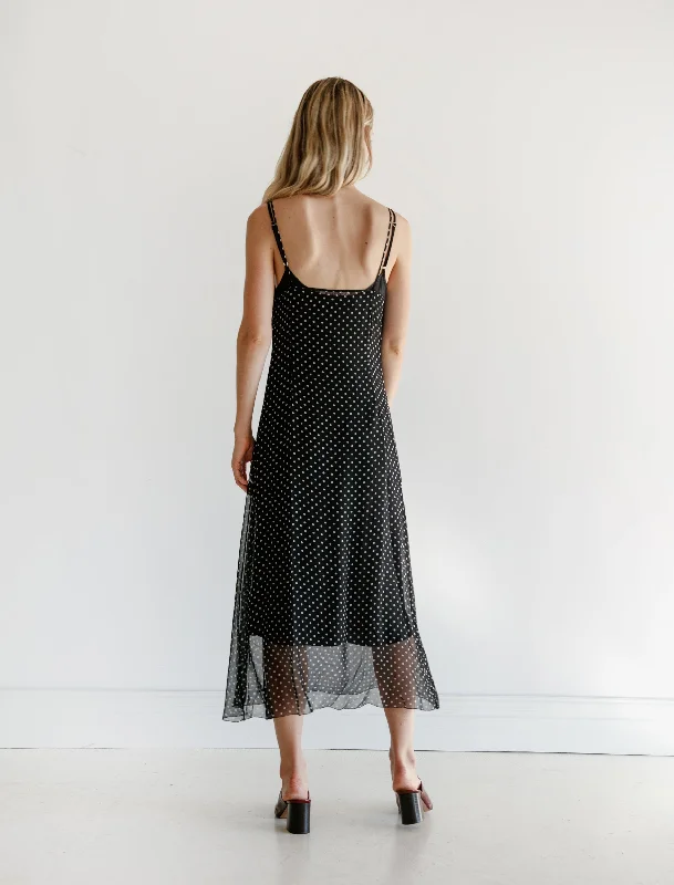 Chiffon Dot Slip Dress